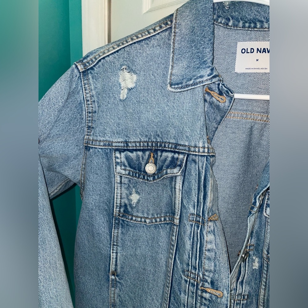 Old Navy Destroyed Denim Jacket - Picture 3 of 6